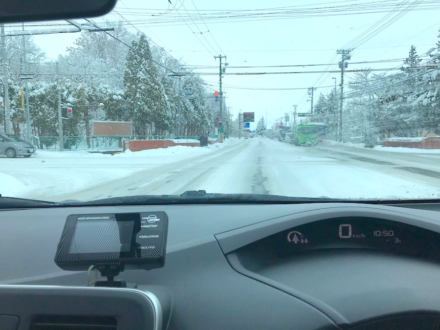 北海道の雪道